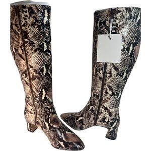Alex Marie Pamilla Snake Boots 8.5 brown leather in Tall knee high New in box